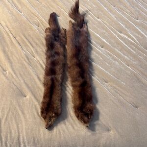 Vintage Brown real mink  Fur wrap pelts